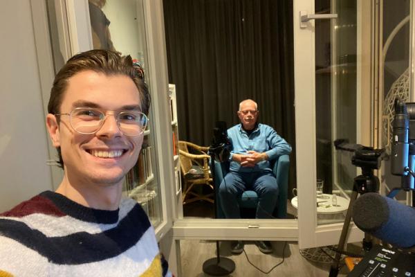 Bas in de studio met de mannen van het RVM